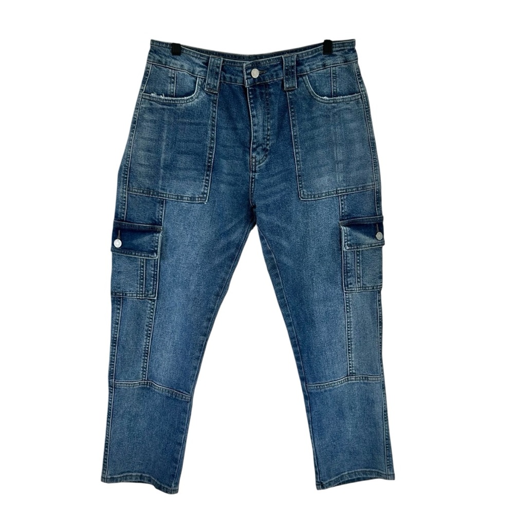 KANCAN Huntsville High Rise Cargo Slim Straight Blue Jeans 29